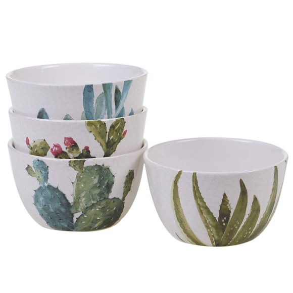 Certified International 22155Set4 Cactus Verde Vajilla Vajilla Platos Talla Única Multicolor