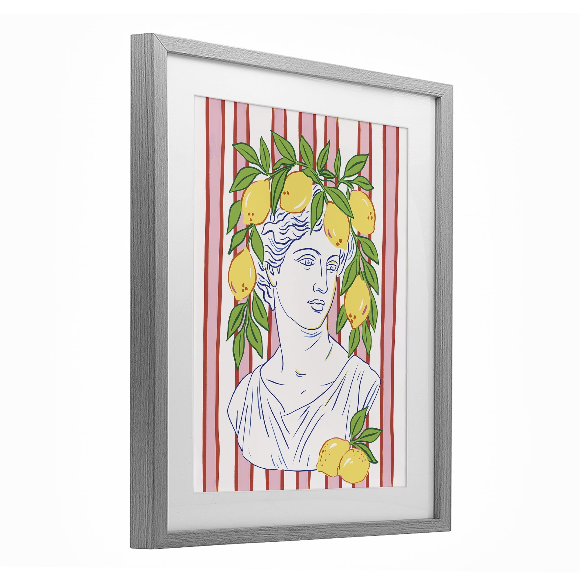 Stupell Industries La Limona Sculpture Face Gray Framed Print Under Glass, design by Radhika Modi