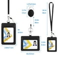 thumbnail image 4 of Toplive Badge Holders with Detachable Neck Lanyard Strap and Retractable Reel Clips Keychain [Two Slots] Leather ID Badge Card Holders - 2 Packs, 4 of 7