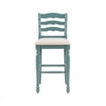 thumbnail image 3 of Linon Marino 30" Wood Upholstered Seat Bar Stool in Blue, 3 of 10