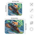 thumbnail image 3 of Dish Drying Mat Kitchen Pad Large Counter Absorbent Dish Mats Drainer Cute Little Raccoon Skiing, 3 of 8