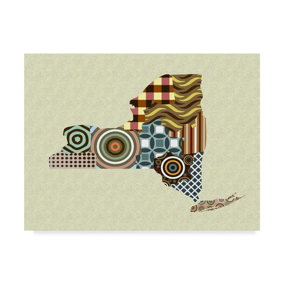 Trademark Fine Art 'New York State Map' Canvas Art by Lanre Adefioye