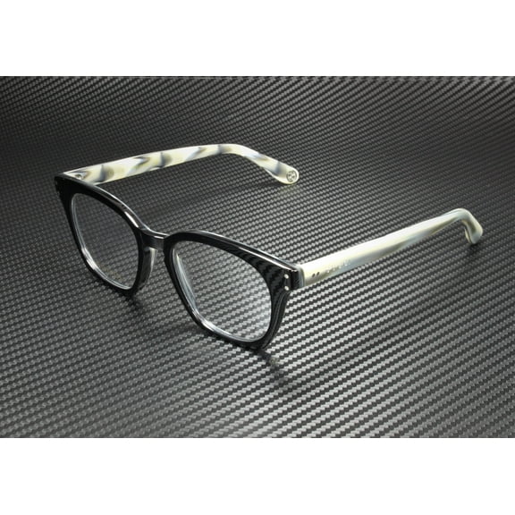 GUCCI GG0572O 009 Square Black Shiny Grey Demo Lens 50 mm Men's Eyeglasses