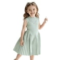 thumbnail image 5 of FYDUU Girls Dress Elegant Pleated A-Line Midi Dresses Sleeveless Formal Party Dress for Girls Round Neck Casual Sundress School Wear 9-10 Years, 5 of 5