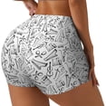 thumbnail image 1 of Fotbe Black White Music Shorts Sin Costuras – Shorts Deportivos de Cintura Alta para Mujer, Elásticos para Gimnasio, Yoga, Running o Ciclismo-Medium, 1 of 8