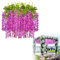 Garlands for Decoration Christmas 12 Pack Wisteria Flower Vines Garland 3.75 Feet Artificial Flower Strings Hanging Flowers Silk Wisteria Garland Flowers Wisteria Vine for Wedding Garden Wall