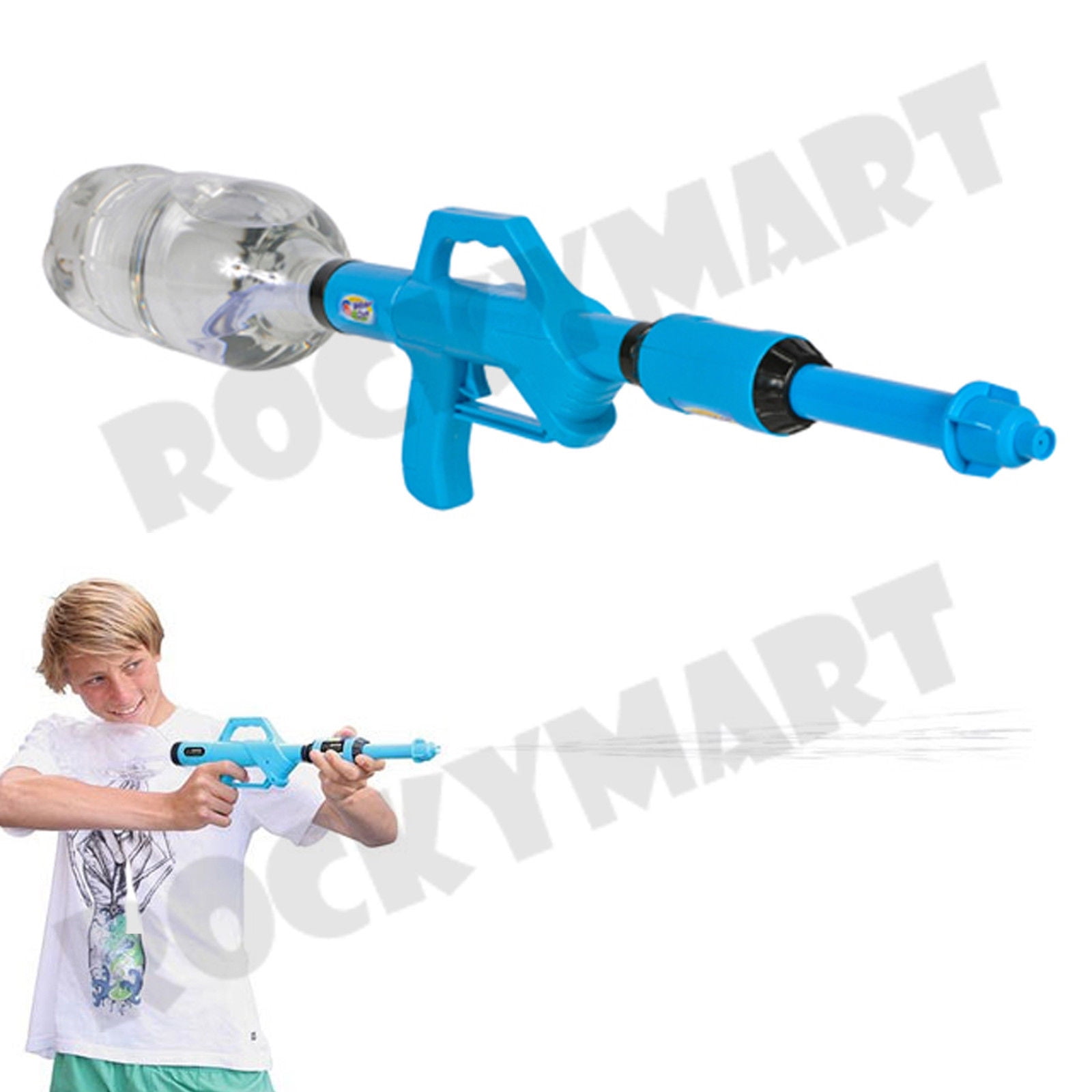 Drinking Soda Bottle Tank Long Pump Water Powerful Squirt Guns Pool Party Toy 