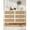 Black, variant on Senfot 6 Drawer Dresser for Bedroom, Large Modern Double Dresser for Closet with Wide Top, Rattan Chest of Drawers with Deep Drawers, Horizontal Wooden Dresser for Hallway, Living Room, White