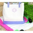 thumbnail image 1 of Ivy Lane Design  Canvas Tote Bag - White with Periwinkle Straps, 1 of 1
