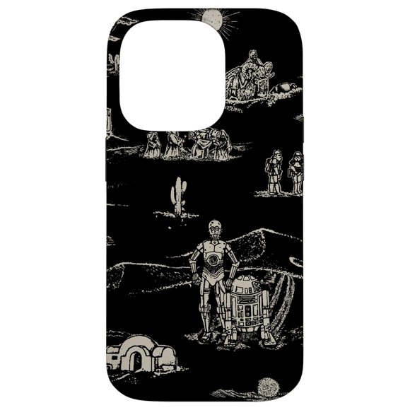 Funda para teléfono STAR WARS Desert Landscape R2-D2 y C-3PO para iPhone 14 Pro