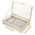 thumbnail image 2 of TOYMYTOY Clear Glass Jewelry Box with Vintage Style Golden Frame for Display, 2 of 8