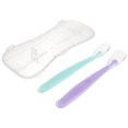 thumbnail image 2 of 2pcs Silicone Baby Feeding Spoons with Container Case Baby Utensil (Purple and Green）, 2 of 8
