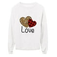 thumbnail image 1 of OUSITAID Valentine Heart Print O Col Chandail en Vrac Manches Longues Blouse Décontractée Haut, 1 of 6