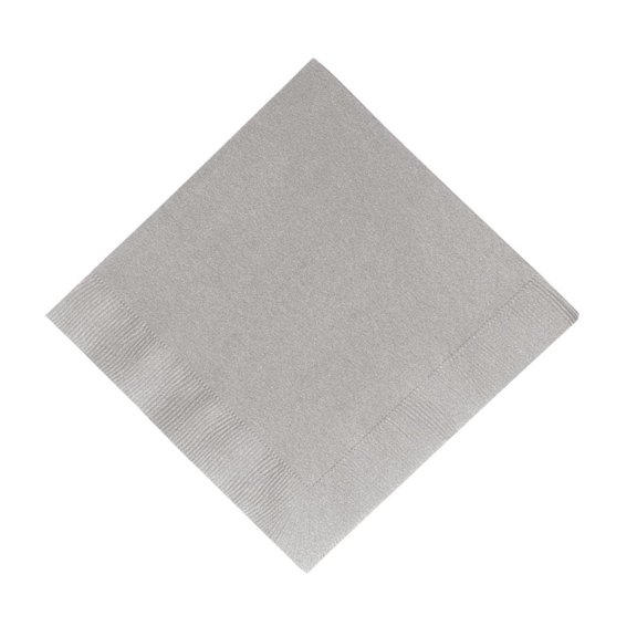 Metallic Silver 12 7/8" Napkins 50Pc - Party Supplies - 50 Pieces