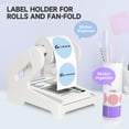 thumbnail image 4 of GUERMOK Thermal Shipping Label Holder for Rolls & Fan-Fold, Fragile Stickers for Shipping, Label Stand Desktop Printer Holder-Home Office Accessory Sticker Dispenser for Holographic (Gray White), 4 of 7