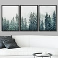 thumbnail image 2 of wall26 Framed Canvas Print Wall Art Set Film Grain Aerial View of Pine Tree Forest Nature Wilderness Modern Art Rustic Landscape Relax/Calm Cool for Living Room, Bedroom, Office - 16"x24"x3, 2 of 5