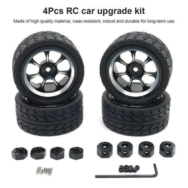 VONKY RC Model Crawler Car Wheel Hub Simulation Upgrade Automobile Part Assembly Wheels Rim Replacement for WLtoys A949 A959 A969 A979 Black