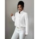 thumbnail image 5 of Camisa de Mujer con Botones, Cuello Alto y Volantes, Camisas de Larga A Rayas, Blusas de Trabajo para Mujer, Moda. S, 5 of 7