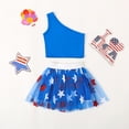 thumbnail image 2 of BemeyourBBs Toddler Girl Fourth of July Outfit 12 18Month 2t 3t 4t USA Tee Shirt+American Flag Tutu Tulle Skirt Set 4th of July Clothes, 2 of 6