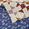 thumbnail image 4 of Benjara BM226410 Microfiber Quilt Set with Geometric Print, Multi Color - Full Size - 3 Piece, 4 of 5