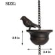 thumbnail image 3 of Cadena de lluvia móvil con pájaros en vasos de 2,4 m | Drenaje de agua de lluvia decorativo para exteriores con colibríes | Acabado negro antiguo para decoración de jardín, porche y patio, 3 of 8