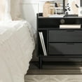 thumbnail image 6 of Glavbiku Mid-Century Solid Wood 2 Drawers Nightstand in Black Finish,Adult, 6 of 14
