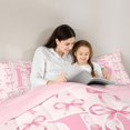 thumbnail image 4 of Manfei Kawaii Bow Personalized Initial B Queen Comforter Set 3pcs for Girls,Polka Dots Bowknot Alphabet Bedding Comforter Set for Kids Teens,Pink Reversible,Microfiber Bedroom Decor, 4 of 6
