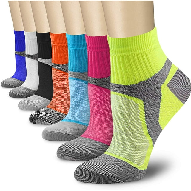Bas de Compression pour Femmes et Hommes Circulation (3/6/7 Paires) 15-20 mmHg Est Idéal pour la Course Athlétique et le Cyclisme