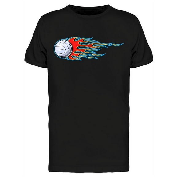 Flaming Volleyball Ball T-Shirt Men -Image by Shutterstock, Male Small