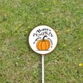 thumbnail image 2 of Fall Decor Sign Happy Pumpkin Spice Season 9.2 x 9.2 Inch Round Metal Yard Sign With Stake Fall Garden Decor Thanksgiving Outdoor Decor Strong Aluminum Weatherproof Easy to Install, 2 of 4
