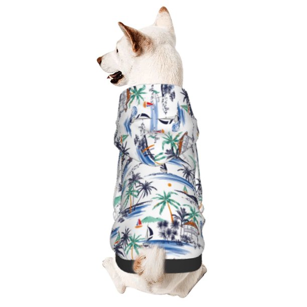 Balery Hawaii Palms Sudadera con Capucha para Perros Pequeños – Ropa para Mascotas, Disfraz para Perros y Gatos, Ideal para Fiestas y Cosplay-Medium