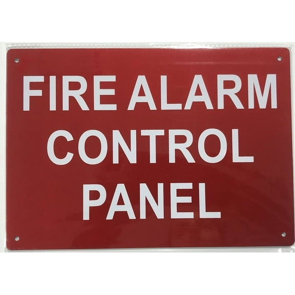 FACP FIRE ALARM CONTROL PANEL SIGN (7X10,RED,ALUMINUM) -ref16822