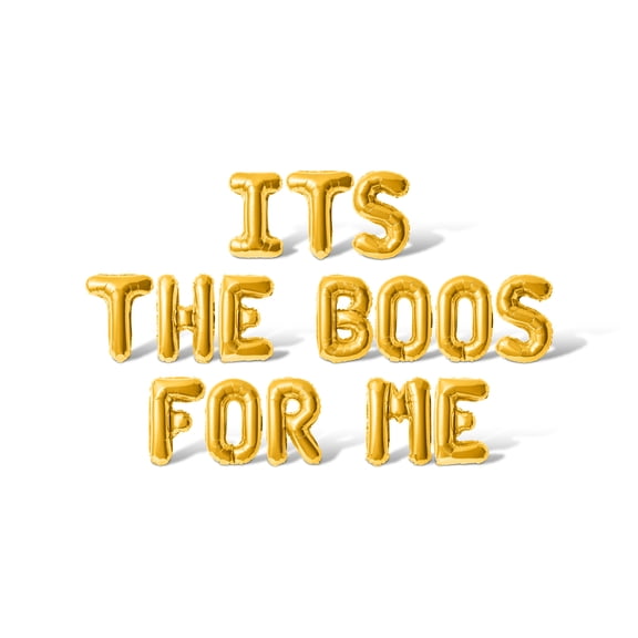 Letter Balloons - ITS THE BOOS FOR ME 16" Inch Alphabet Letters Foil Mylar Balloon Halloween Party Banner (Gold)