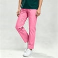 thumbnail image 2 of Women's Straight Leg Scrub Pants with Pockets Elastic Waist Drawstring Loose Fit Workwear Trousers Casual Nursing Uniform Bottoms, 2 of 8