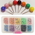 thumbnail image 4 of 600pcs Multi-color Push Round Head Map Tacks for Maps Calendar Whiteboard Fabric Making (Ten Colors), 4 of 5