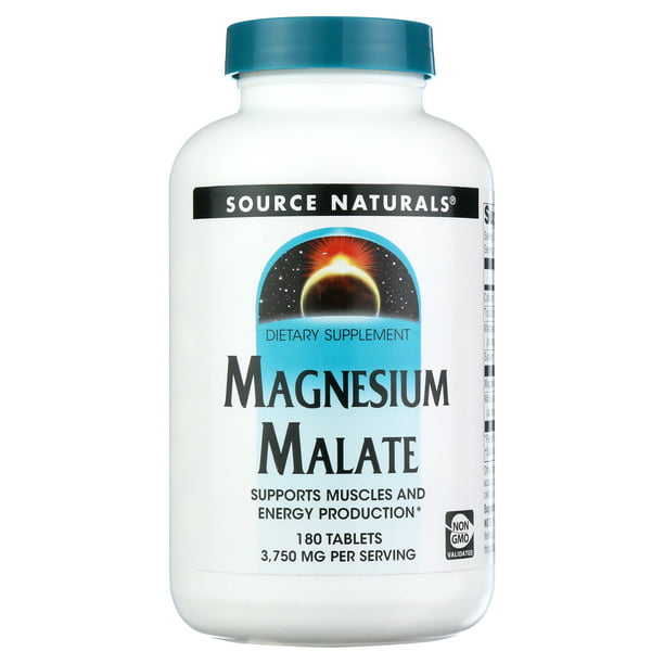 Source Naturals - Magnesium Malate 1250 mg. - 180 Tablets - magnesium breakthrough