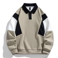 thumbnail image 7 of Male Autumn And Winter Thickened Lapel Sweatshirt Jacket Casual Trendy Color Blocked Half Cardigan Long Sleeved Shirt Sweatshirt Jacket, 7 of 7