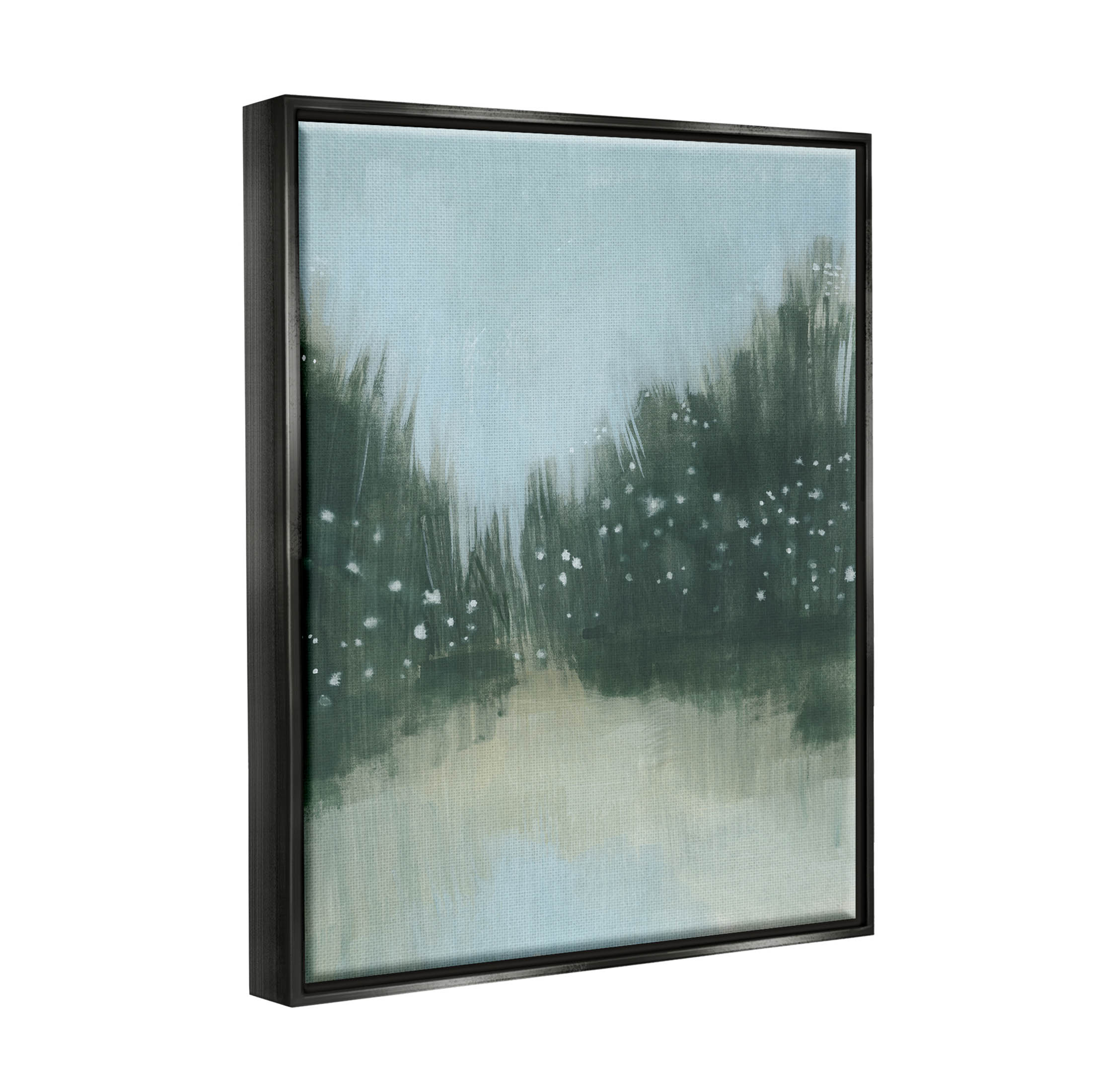 Stupell Industries Natural Grassy Plants Scenery Painting Jet Black Floating Framed Canvas Print Wall Art, Design by Grace Popp