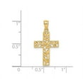 thumbnail image 3 of 14K Yellow Gold Leaf Cross Pendant Necklace with Chain, 3 of 4