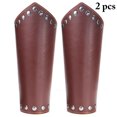thumbnail image 2 of 2PCS Men Faux Leather Arm Guard Wax Rope Cosplay Wrist Guard Cycling Arm Guard, 2 of 10