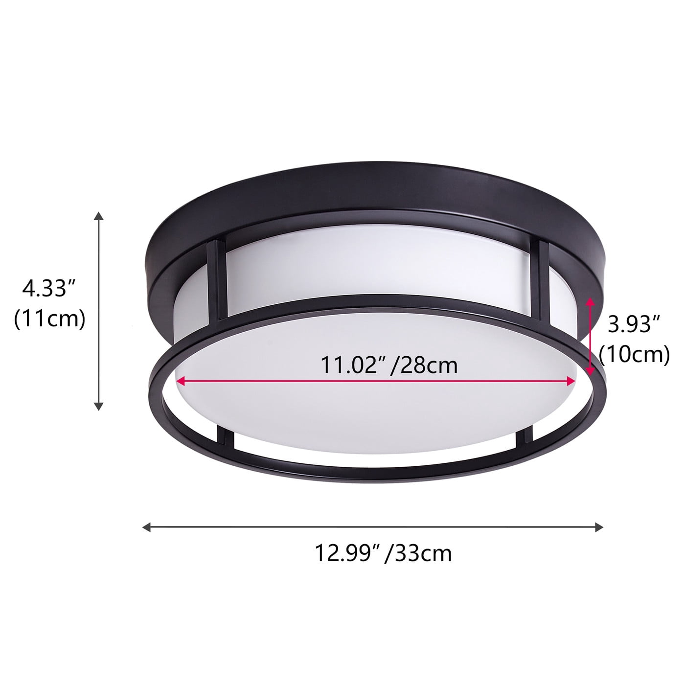 Aiwen 2 Light Acrylic Opal Shade Modern Flush Mount Ceiling Lamp