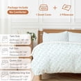 thumbnail image 6 of 3 Piece Aqua Spring Floral Duvet Cover Set Full Size, Microfiber Comforter/Quilt Cover with Corner Ties and 2 Pillowcases, Summer Botanical Watercolor All Season Soft Bedding with Zipper Closure, 6 of 8