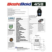 Waste Maid Deluxe 3/4 HP Continuous Feed Garbage Disposal 10-US-WM-458-3B