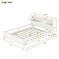 thumbnail image 4 of HICOMILA Full Size Bed with Safety Guardrails and Storage Headboard, Wood Platform Bed Frame with Shelves and Built-in LED Light, Antique Grey, 4 of 9