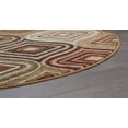 thumbnail image 5 of Hampton Contemporary 5' Round Beige and Red Polypropylene Indoor Area Rug, 5 of 7