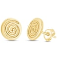thumbnail image 2 of 14k Yellow Gold Plated 925 Sterling Silver Minimalist Dainty Celtic Spiral Stud Earrings Jewelry For Women, 2 of 2