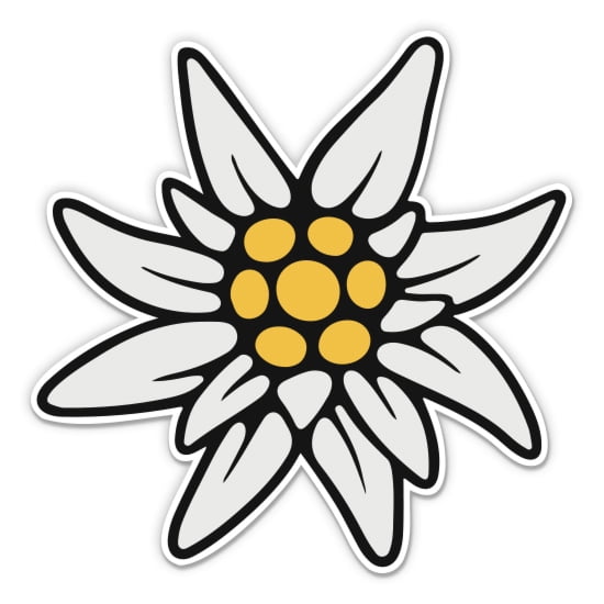 Edelweiss Flower Alps - 3" Vinyl Sticker - For Car Laptop Water Bottle Phone - Waterproof Decal
