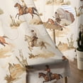 thumbnail image 5 of Western Cowboy Semi Sheer Curtains 96 Inch Length 2 Panels Set, Vintage Country Horse Plants Art Sheer Kitchen Curtain Privacy Voile Window Curtain for Living Room Bedroom Rod Pocket Drapes, 5 of 7