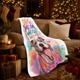 thumbnail image 3 of Dog Mom Mode Always Portrait, Sweet Graphic Style for Dog Moms, Pastel Heart Pet Quote and Mother's Day Gift, Cozy Flannel Blanket for Bedroom and Family Room, Pet Home Decor, 3 of 9