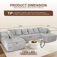 thumbnail image 6 of SEENYOO 130" Cloud Couch, Sectional Couches for Living Room, U-Shaped Modular Sofa with Chaise, 4-Seat Oversized Boneless Couch, No Assembly, Gray, 6 of 10